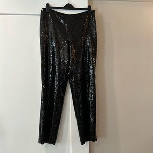 Chicos black, sequin boot cut pants, size 2